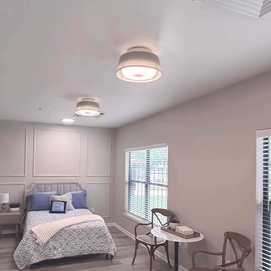 Nobi Safety Lights in an Auberge bedroom